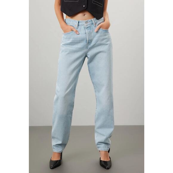 RTR Sz 30 10 Levi’s 501 ‘81 Light Blue Wash High Rise Straight Leg Denim Jeans - Picture 1 of 9